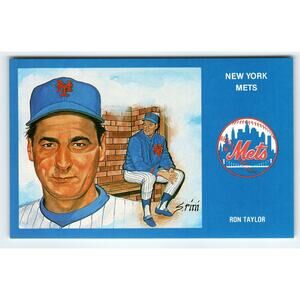 1969 NY Mets Baseball Postcard Susan Rini Ron Taylor Unused Limited Edition